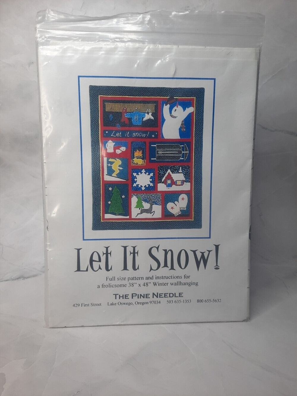 The Pine Needle Full Size Pattern Let It Snow 38x48 Winter Wallhanging